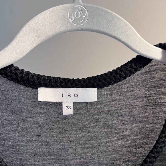 IRO Paris Silk Blend Black Sleeveless  Burn Out Wing Patterned Top Sz 38 Medium - Picture 2 of 6